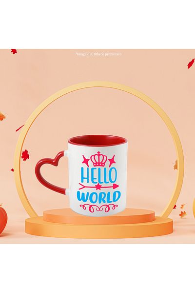 StoryGift Romania Mug with stars and royal crown with the message "Hello, world" - hello world, with, STG.