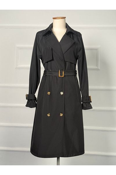 RACE FASHİON Buckle Women's Trench Coat Rc3056