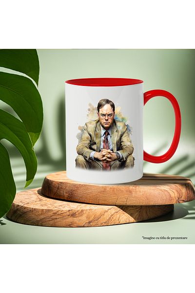 StoryGift Romania Mug With Dwight Schrute, Character, The Office, Famous TV Series, Multicolor 330 m, With ,STG