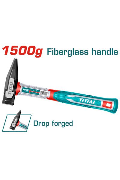 TOTAL 1500g rubber handle hammer