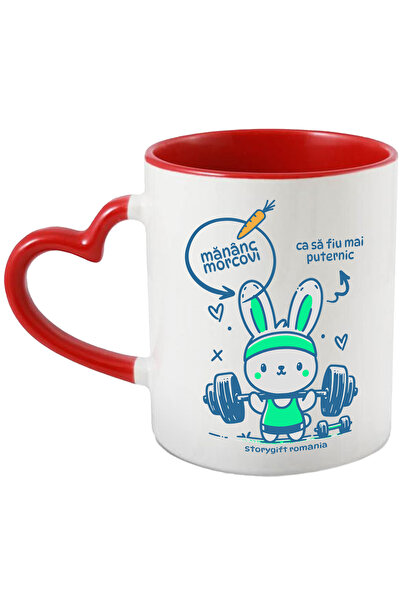 StoryGift Romania Cana Iepuras Ridicand De Fiare Gym Motivational , 330ml, Ce...