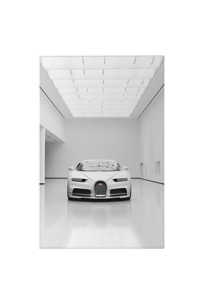 StoryGift Romania Tablou Canvas: Bolid Alb De Lux Bugatti - Foarte Scumpa Pictura Digitala