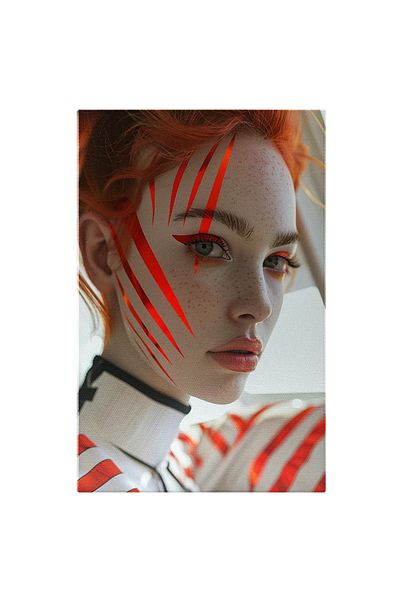StoryGift Romania Tablou Canvas: Explorând Frumusețea Feminină Prin Machiaj Și Pistrui - Îndrăzneală În Culori P