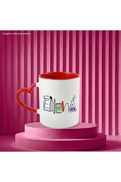 StoryGift Romania Cup With Name Elena, School, Chemistry, Materials, Algebra, Geometry, 330ml, Ceramics, With, STG.