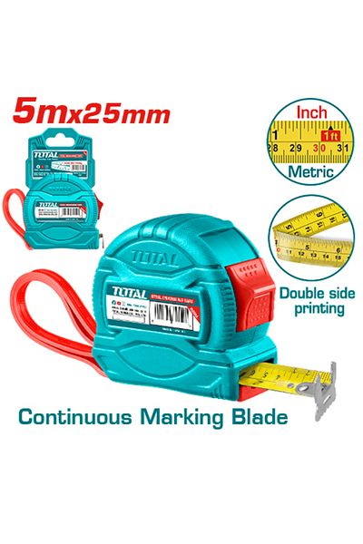 TOTAL 5mx25mm Double-sided plastic meter