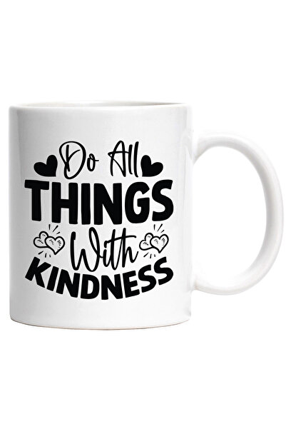 StoryGift Romania Mug With Hearts And The Message "Do All Things Kindly" With...
