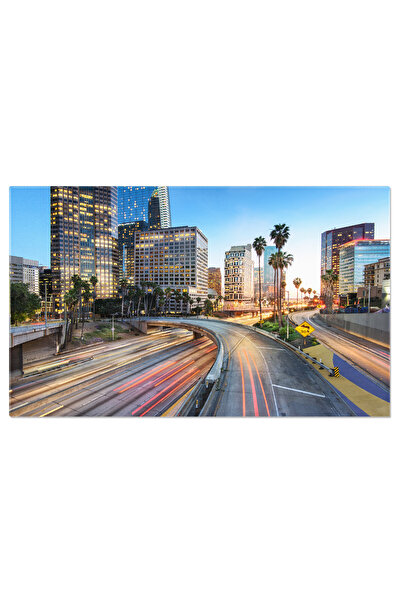 StoryGift Romania Tablou Canvas: Orizont Urban In Lumini Si Culori - Masini, Arhitectura, Oras, America