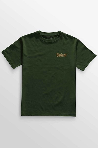 Kretas Μπλουζάκι Unisex Χακί Slipknot Μεταλλική Μουσική Ροκ Μουσική Μίνιμαλ μπλουζάκι με στάμπα μπροστά