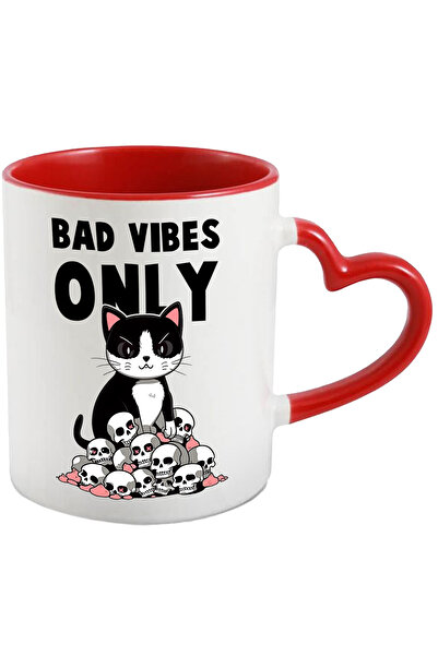 StoryGift Romania Cana Cu Pisica Agresiva/rea Cu Mesajul "bad Vibes Only", Il...