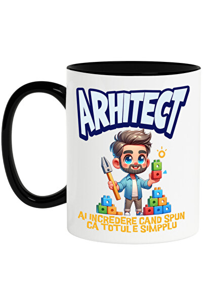 StoryGift Romania Cana Cu Barbat Brunet Cu Barba Scula Din Lemn Cuburi Colora...