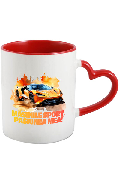 StoryGift Romania Cana Cu Mesaj Masinile Sport Pasiunea Mea, Watercolor, Mult...