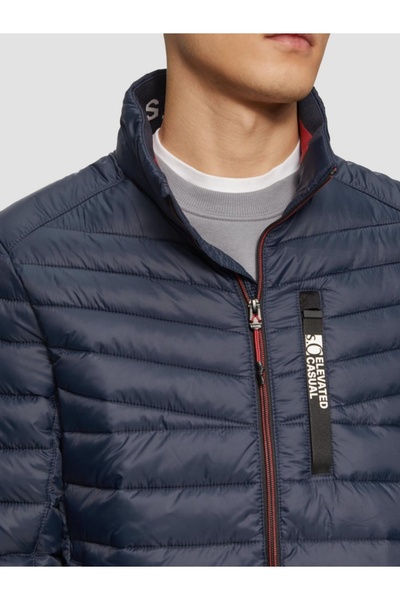 s.Oliver Men's hooded quilted jacket, Regular fit, Navy blue, 3XL