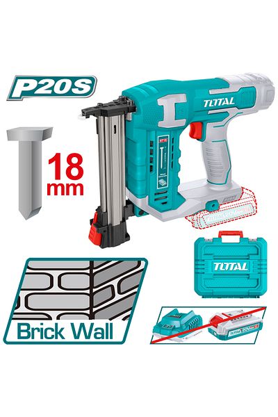 TOTAL 20v 18mm battery nail gun, plastic bag, without battery and charger