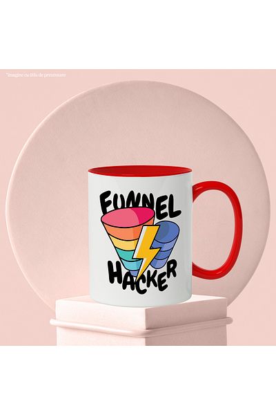 StoryGift Romania Funnel Hacker English Message Mug, Lightning, Rainbow, Multicolor 330 ml, Sky, With,STG