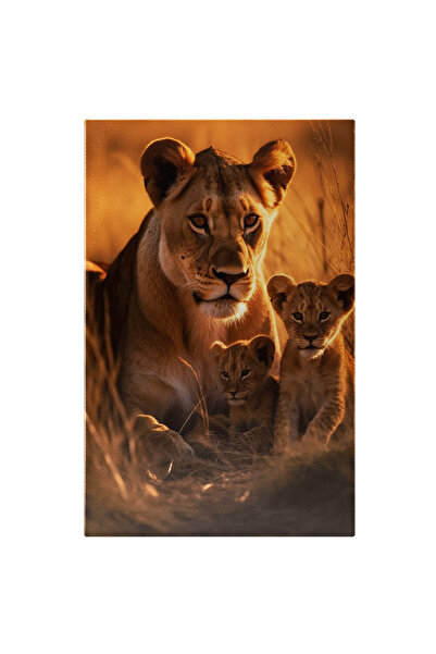 StoryGift Romania Tablou Canvas: Mama Leoaica Si Puii Ei - Grija Materna Prot...