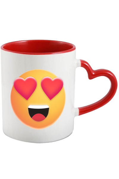 StoryGift Romania Cana Cu Inimi, Ochi, Indragostit, Emoticon, Emoji, Multicol...