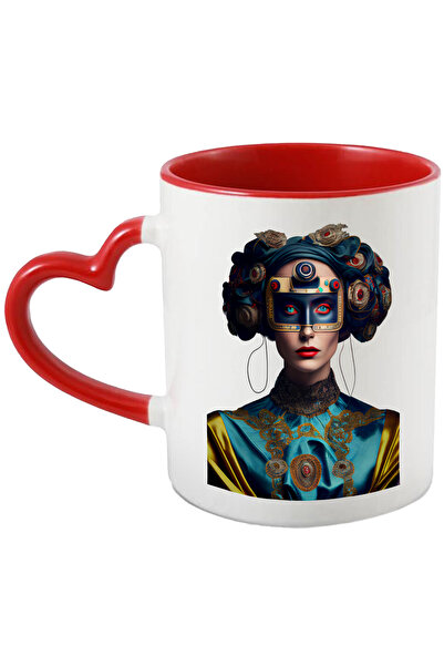 StoryGift Romania Cana Cu Portret, Arta Abstracta, Fantasy, Femeie, Esarfa, O...