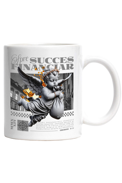 StoryGift Romania Cana Inger Bogat - Spre Succes Financiar, 330ml, Ceramic Cu...
