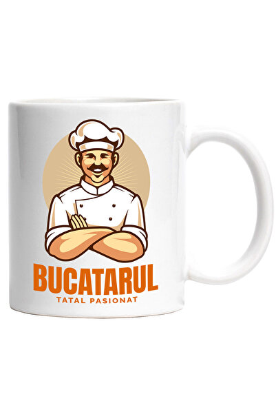 StoryGift Romania Cana Tatal-bucatar Chef In Bucatarie Familie Dad, 330ml, Ce...