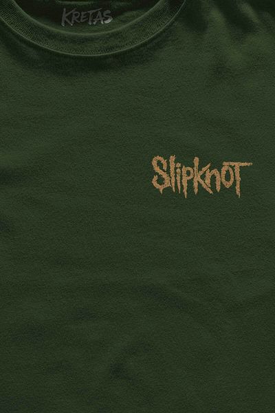 Kretas Μπλουζάκι Unisex Χακί Slipknot Μεταλλική Μουσική Ροκ Μουσική Μίνιμαλ μπλουζάκι με στάμπα μπροστά