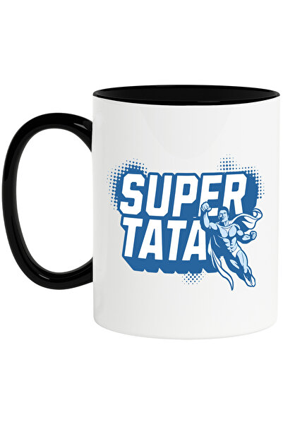 StoryGift Romania Cana Supertata, 330ml, Ceramica Cu Maner Negru, Cu Maner Ne...