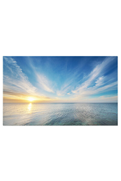 StoryGift Romania Tablou Canvas Cer De Fundal La Apus, Nori, Peisaj, Soare, C...