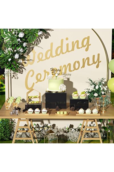 Generic Acrylic Cube Display Nesting Risers with Hollow Bottoms 3PCS 6'' x 7'' x 8'' (Black)