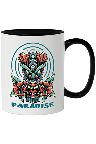 StoryGift Romania Cana Cu Mesaj In Engleza Paradise, Masca, Hibicus, Frunze, ...