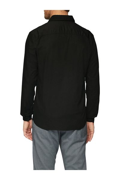 s.Oliver Men's Long-sleeved Shirt Made Of Cotton And Elastane Blend, Slim Fit, Black, 2xl