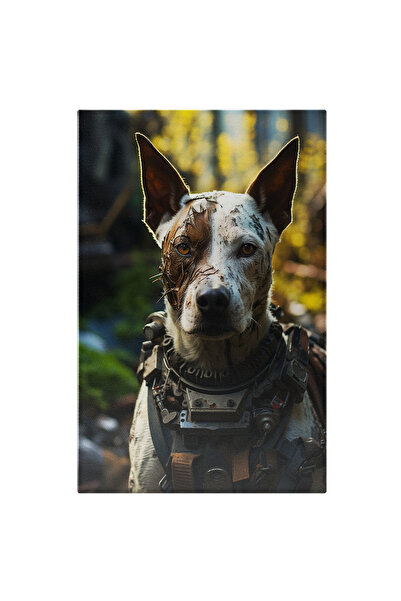 StoryGift Romania Tablou Canvas: Un Caine Echipat - Lovit Pentru Iubitorii De Caini Pictura Digitala
