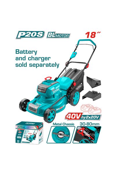 TOTAL 40v 18" cordless grass trimmer without battery and charger