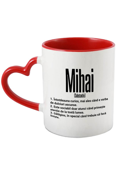 StoryGift Romania Cana Cu Numele Mihai, Cu Mesaj Amuzant, Curios, Sociabil, G...
