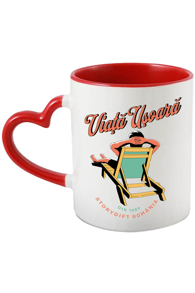 StoryGift Romania Cana Viata Usoara Om Pe Sezlong Relaxare Vacanta, 330ml, Ce...