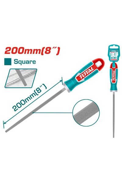 TOTAL 8" Square Rubber Handle Iron File