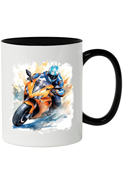 StoryGift Romania Cana Cu Motocicleta, Sport, Watercolor, Echipament, Z Multi...
