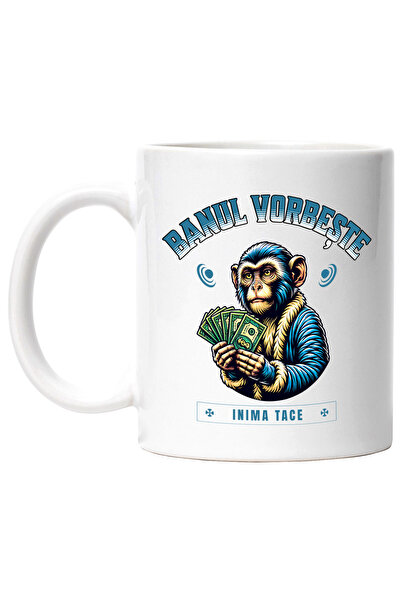 StoryGift Romania Cana Banul Vorbeste Inima Tace Maimuta Cu Bani, 330ml, Cera...