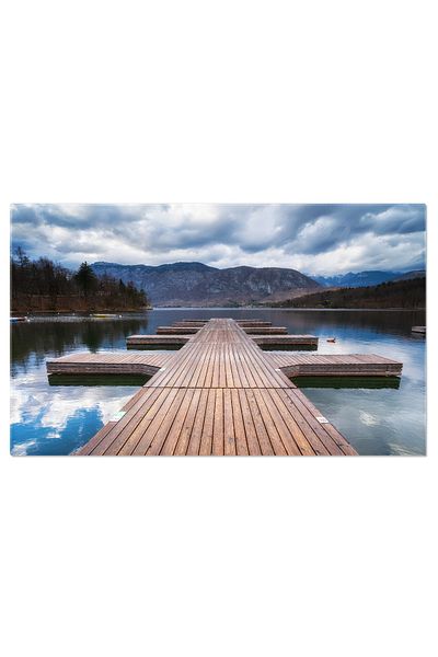 StoryGift Romania Tablou Canvas 40 X 25cm Peisaj Idilic La Lacul Bohinj 40x25cm Stg ,stg ,stg