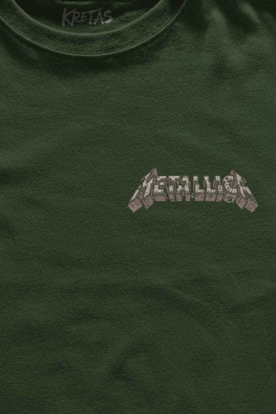 Kretas Χακί μπλουζάκι Metallica Νέο Νέο 2K Rock Metal Μουσική Σαράντα Τζέιμς Λαρς Ρόμπερτ Τυπωμένο Unisex T-shirt