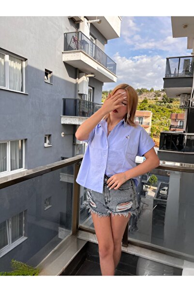 Ninti Boutique Mavi kısa kollu gömlek