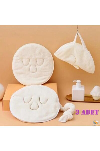 SİNKA Towel Face Mask Steam Moisturizing Facial Care Mask Reusable 3Pcs