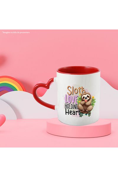 StoryGift Romania Sloth/lazy animal mug with the message "Sloth Love Holding Heart", love, heart, With, STG