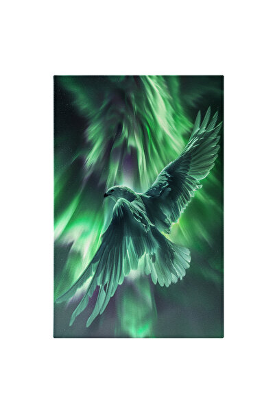 StoryGift Romania Tablou Canvas: Pasăre Maiastră Albă Cu Aripi Desfăcute În Z...