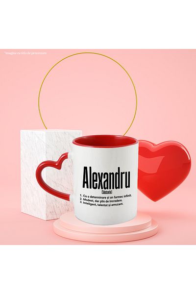StoryGift Romania Mug With The Name Alexandru, Determination, Modest, Intelligent, Funny, Personalized, With ,STG.