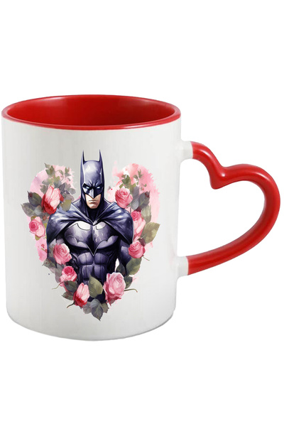 StoryGift Romania Cana Cu Supererou, Batman, Dc, Inima, Trandafiri, Flori, Mu...