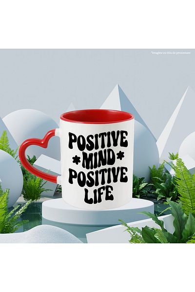 StoryGift Romania Popcorn mug with the text "Positive mind, positive life" - positive mind, With ,STG