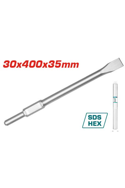 TOTAL 30x400x35mm Hex Wide Demolition Chisel