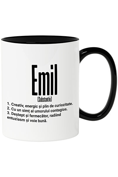 StoryGift Romania Cana Cu Numele Emil, Cu Mesaj Motivational, Creativ, Energi...