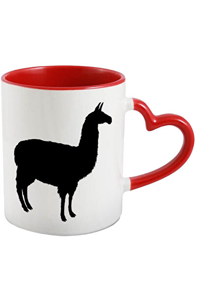 StoryGift Romania Cana Cu O Llama Care Priveste In Departare Cu Maner Inima R...