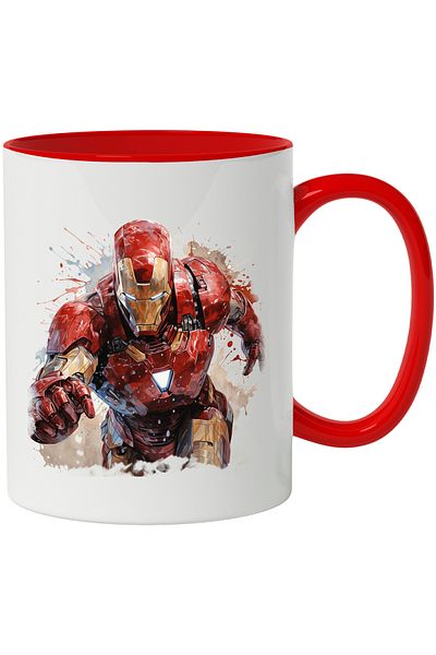 StoryGift Romania Iron Man Mug, Avengers, Marvel, Movie Lovers, Superheroes, Multicolor 330, With
