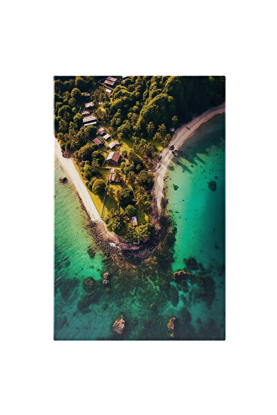 StoryGift Romania Tablou Canvas: Peisaj Dintr-o Zona Exotica - Plaja Mare Cas...